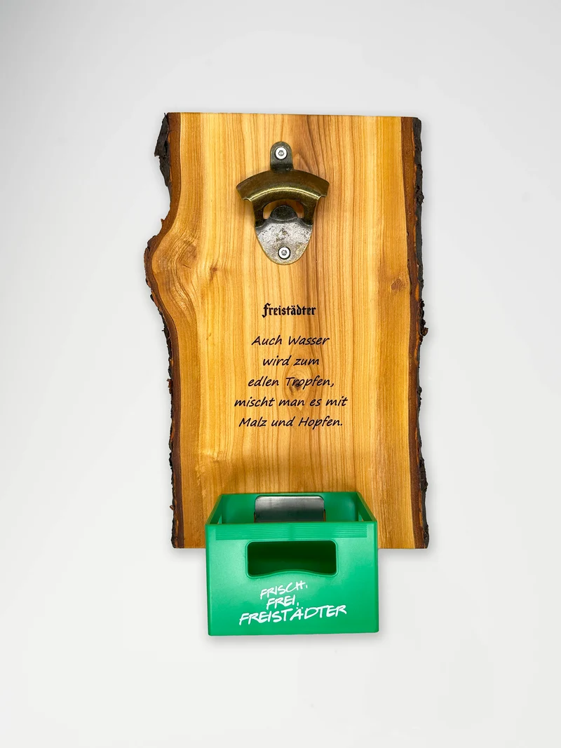 Freistädter Bier Wandöffner Holz
