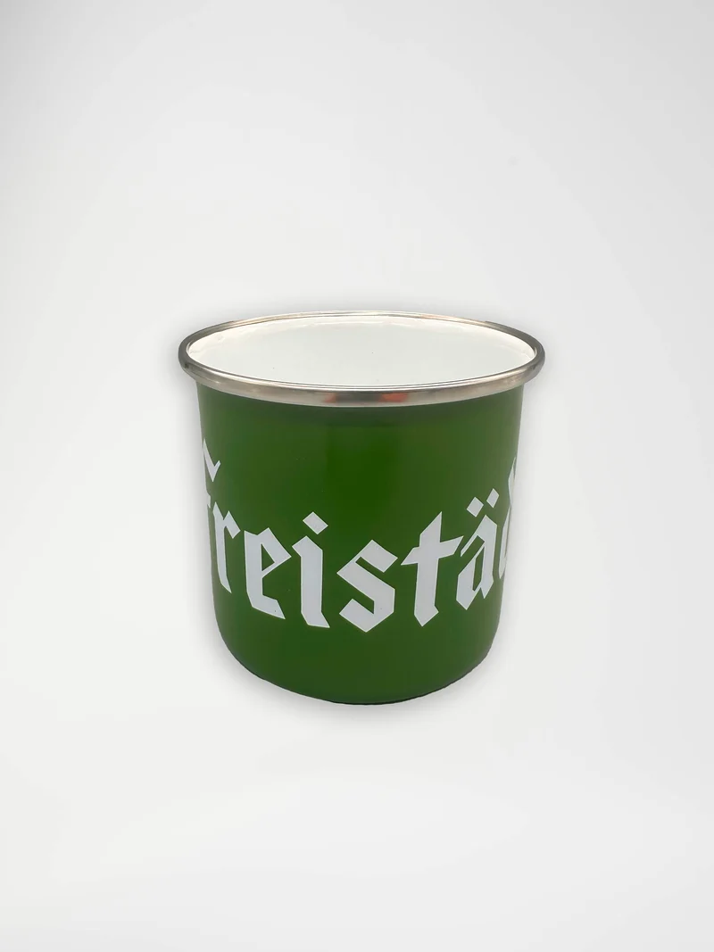 Freistädter Bier Emaille Retro Tasse