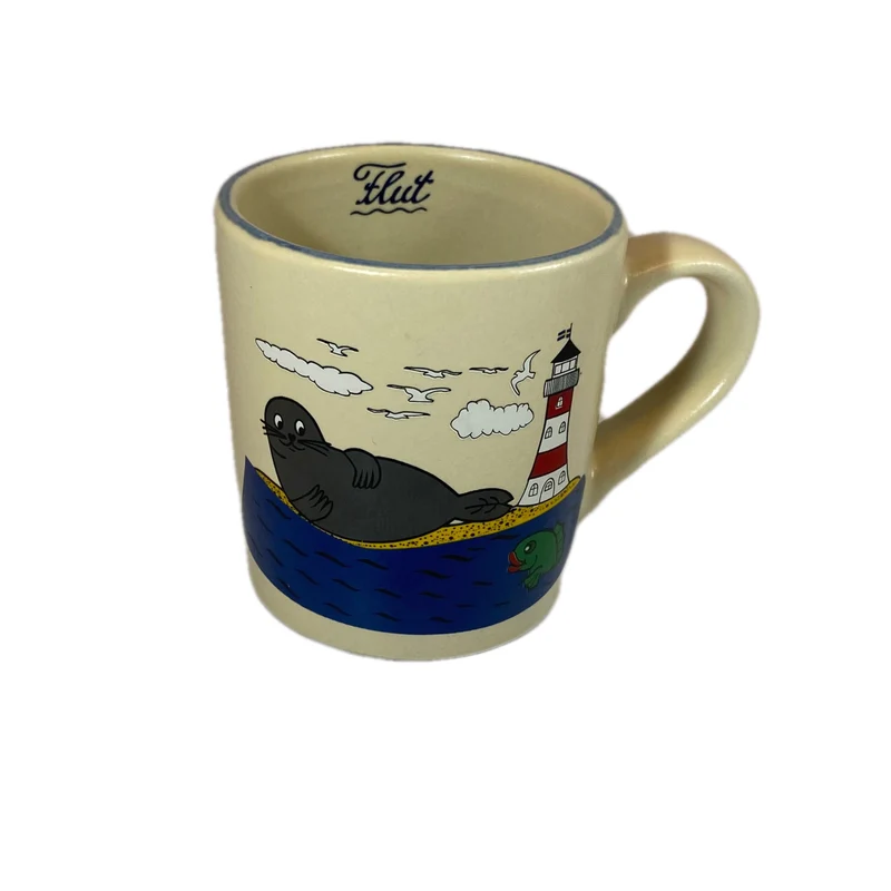 Kindertasse, Keramik, „Robbe“ klein (Espressogröße) mit Wunschnamen - Jeder Name ist möglich!