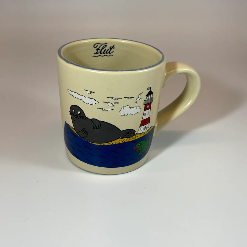 Kindertasse, Keramik, „Robbe“ klein (Espressogröße) mit Wunschnamen - Jeder Name ist möglich!