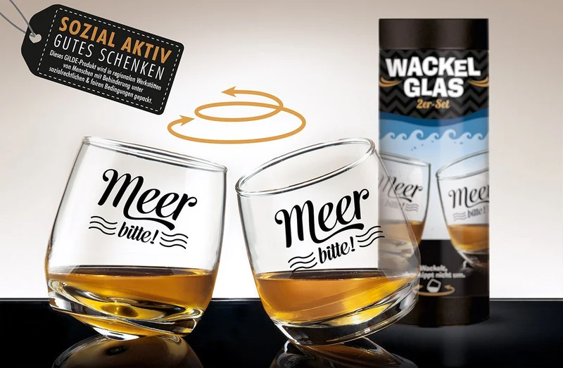 Wackelglas „Meer bitte!“