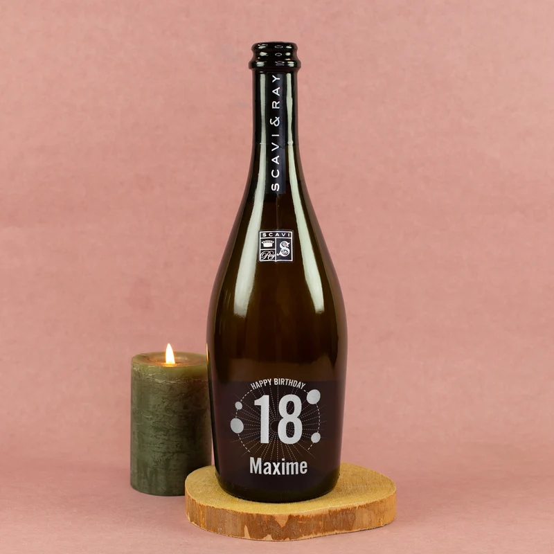 Scavi & Ray Prosecco personalisiert mit Gravur als Geschenk zum Geburtstag | 750 ml Secco Flasche