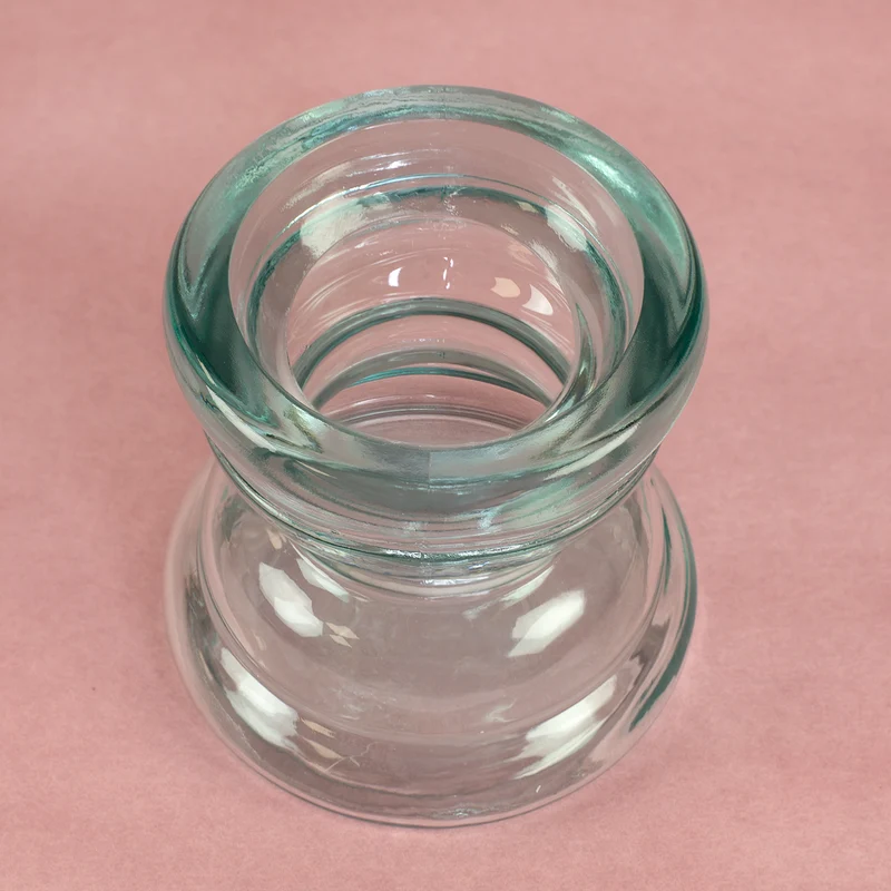 Kerzenhalter aus Glas handgearbeitet | Kerzenständer aus 100% recyceltem Glas für Stumpenkerzen