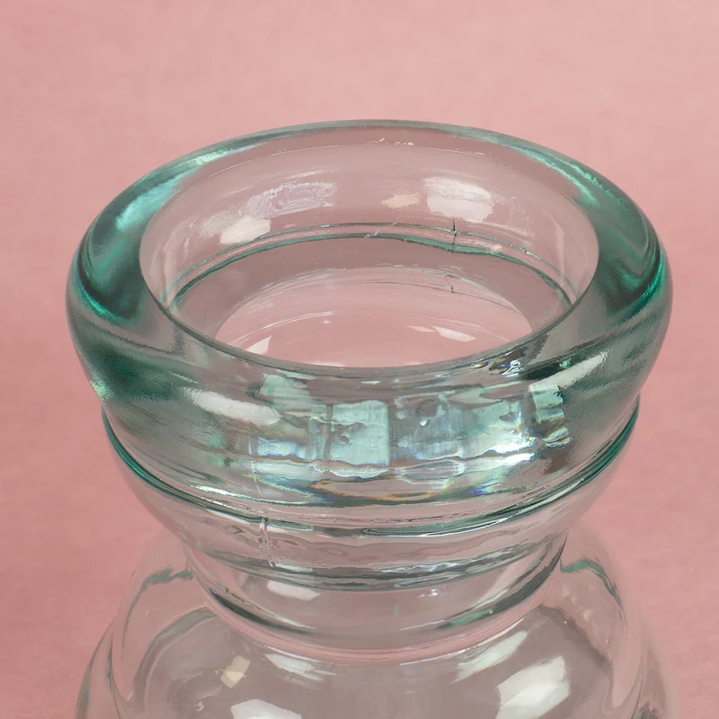 Kerzenhalter aus Glas handgearbeitet | Kerzenständer aus 100% recyceltem Glas für Stumpenkerzen