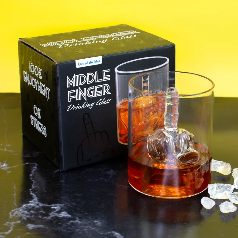 Trinkglas Mittelfinger als lustiges Geschenk