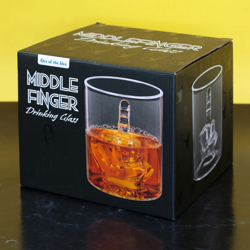 Trinkglas Mittelfinger als lustiges Geschenk