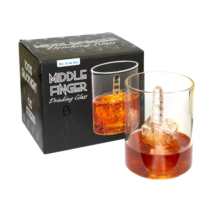 Trinkglas Mittelfinger als lustiges Geschenk