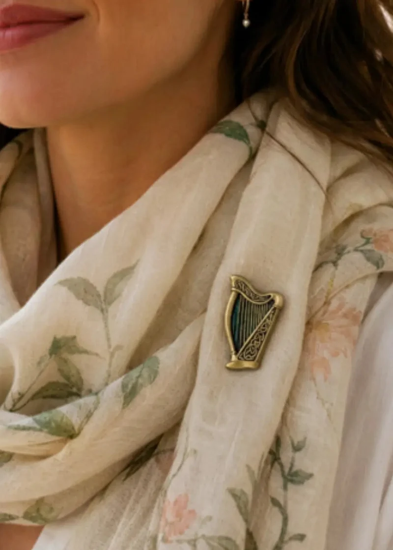 Gold Celtic Harp Pin | Maple Moon