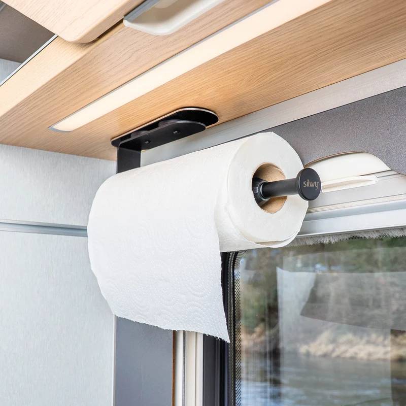 Magnet-Küchenrollenhalter inkl. Metall-Leiste und Camping Kochbuch