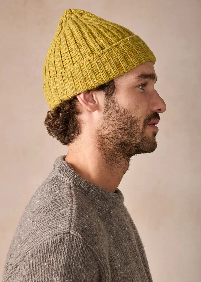 Luxe Cashmere Aran Ribbed Hat | Lichen