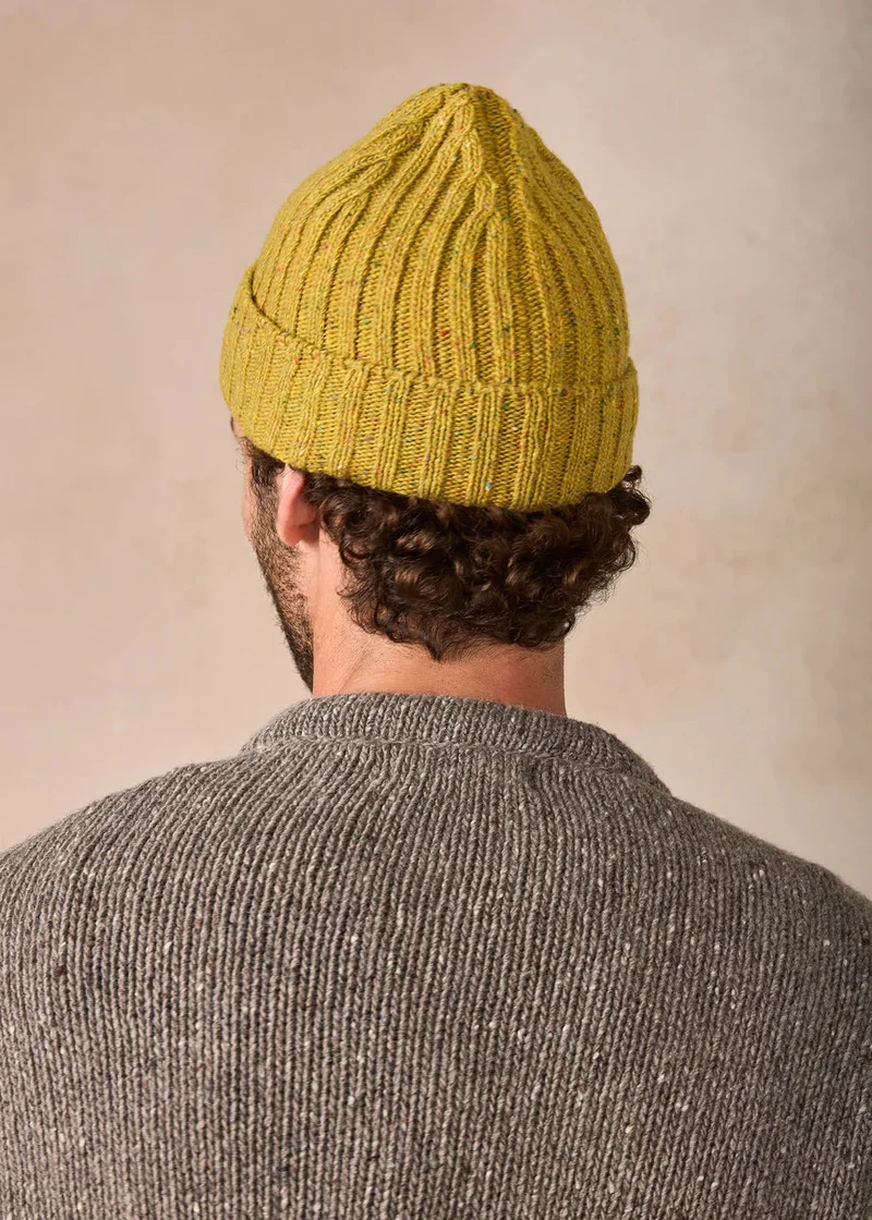 Luxe Cashmere Aran Ribbed Hat | Lichen