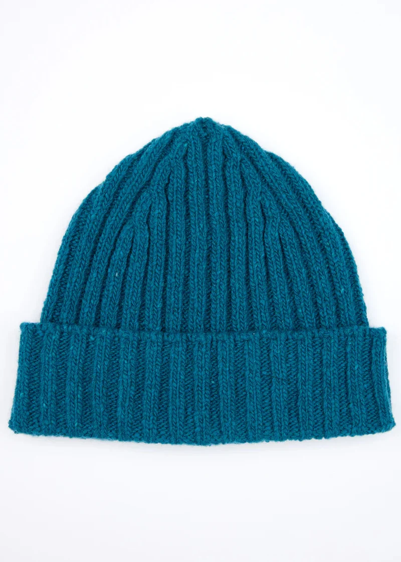 Luxe Cashmere Aran Ribbed Hat | Teal Harbour