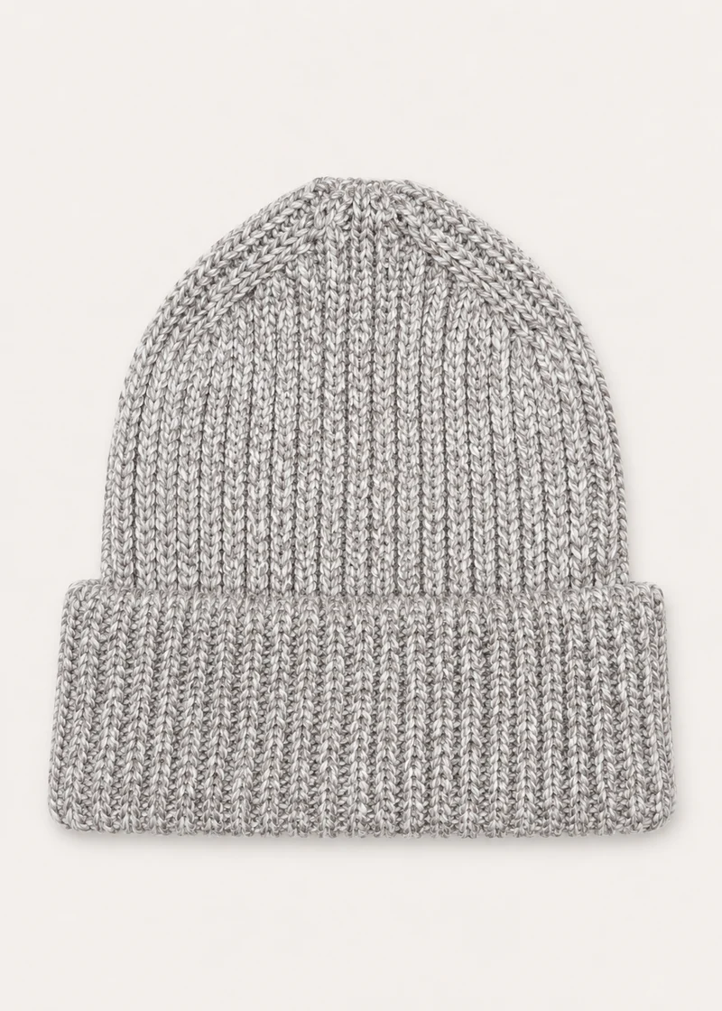 Aran Wool Ribbed Hat | Oatmeal - Clearance