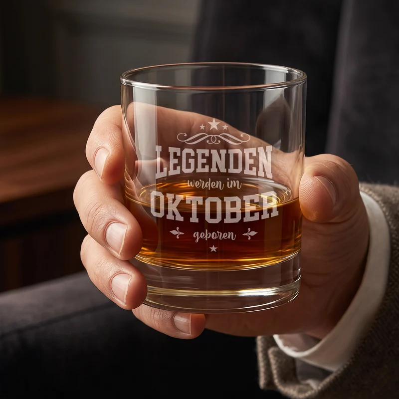 Personalisiertes Whisky Glas mit Gravur als Geschenk zum Geburtstag | 320 ml Whiskeyglas