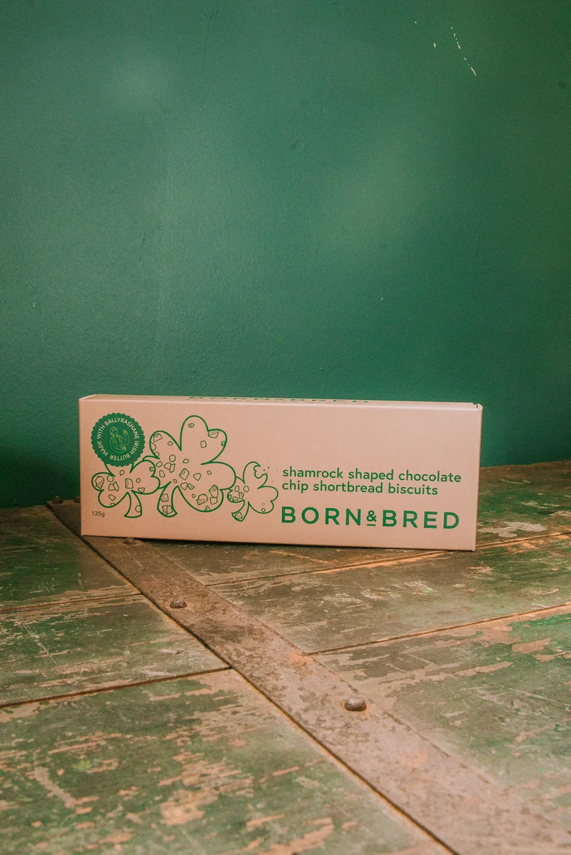 Shamrock Shaped Chocolate Chip Shortbread Biscuits | Born & Bred
