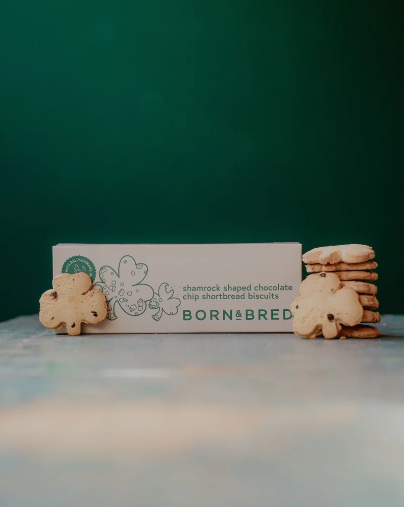Shamrock Shaped Chocolate Chip Shortbread Biscuits | Born & Bred