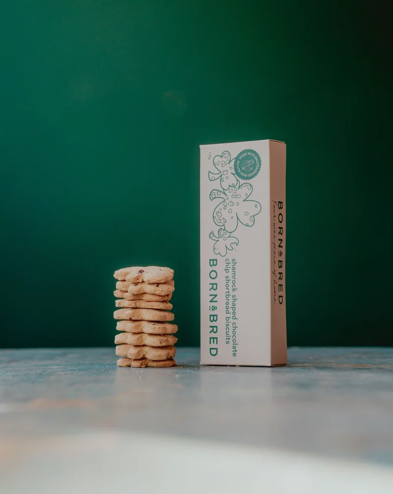 Shamrock Shaped Chocolate Chip Shortbread Biscuits | Born & Bred