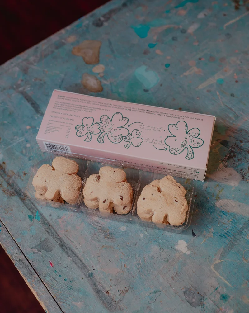 Shamrock Shaped Chocolate Chip Shortbread Biscuits | Born & Bred