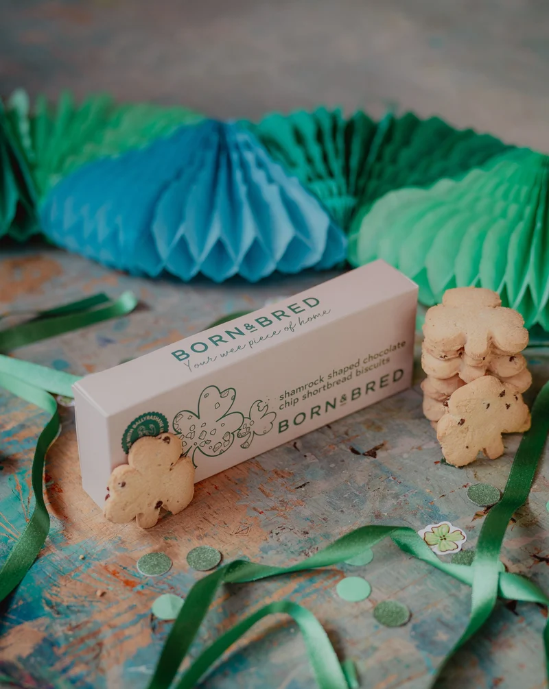 Shamrock Shaped Chocolate Chip Shortbread Biscuits | Born & Bred