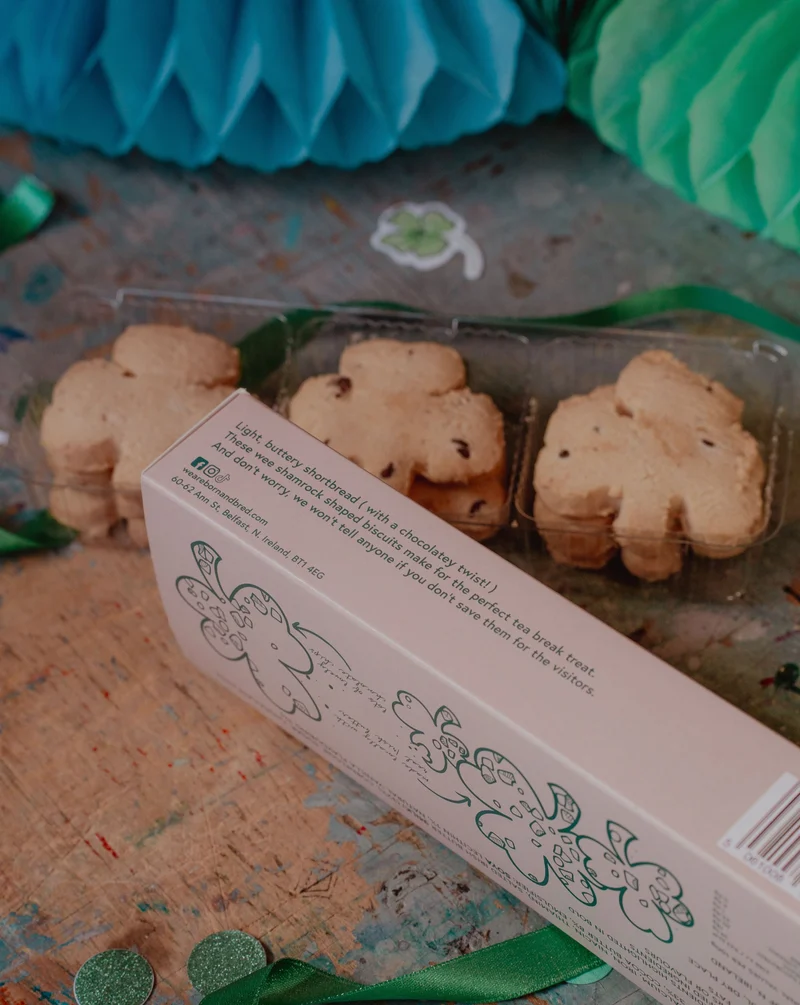 Shamrock Shaped Chocolate Chip Shortbread Biscuits | Born & Bred
