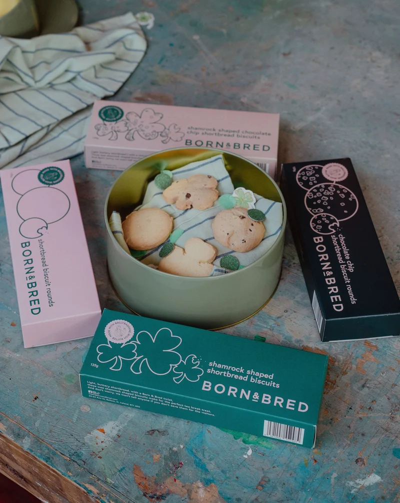 Shamrock Shaped Chocolate Chip Shortbread Biscuits | Born & Bred