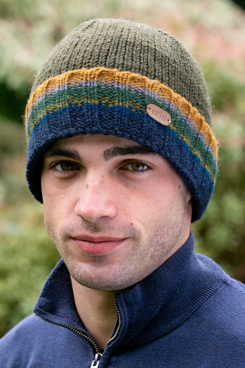 Erin Men's Rib Turnup Hat | Green