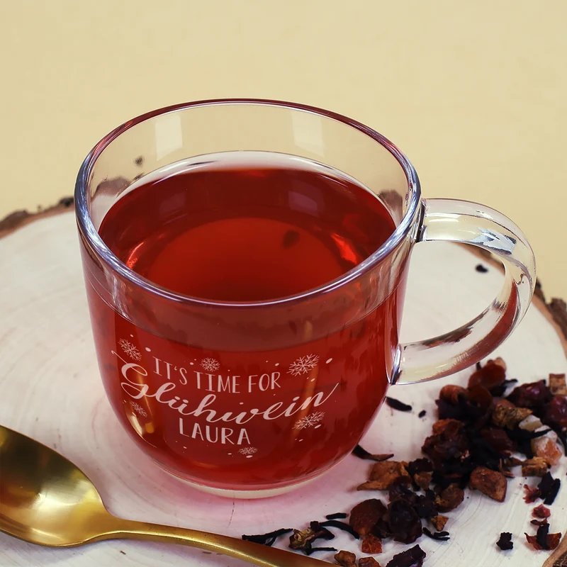 Personalisierte Glühwein Tasse mit Gravur | It´s time for Glühwein | 280 ml