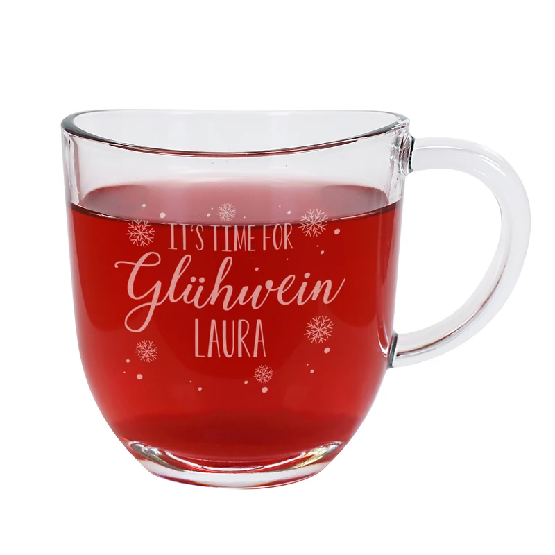 Personalisierte Glühwein Tasse mit Gravur | It´s time for Glühwein | 280 ml