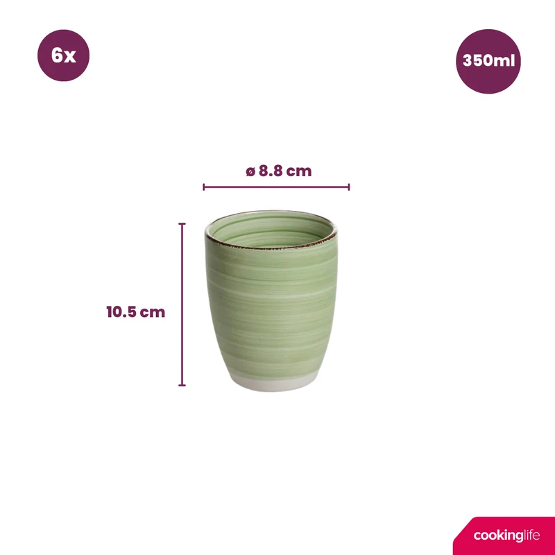Cookinglife Becher Delice Grün 350 ml - 6 Stück