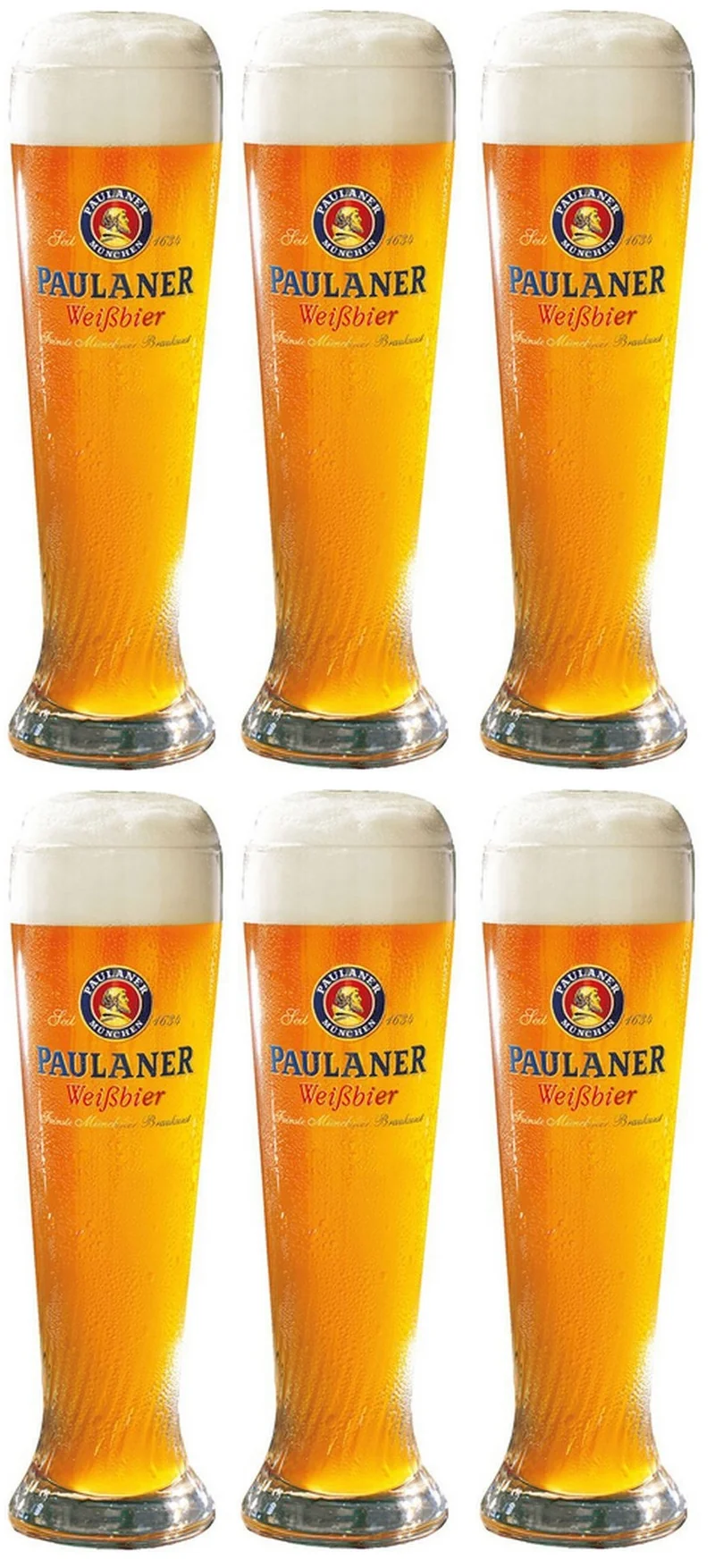 Paulaner Biergläser Weizen 500 ml - 6 Stück