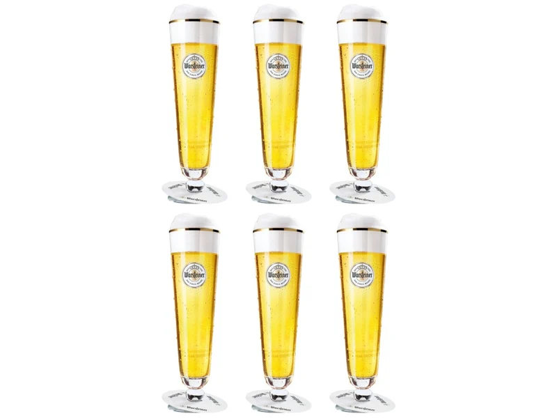 Warsteiner Biergläser mit Fuß 300 ml - 6 Stück