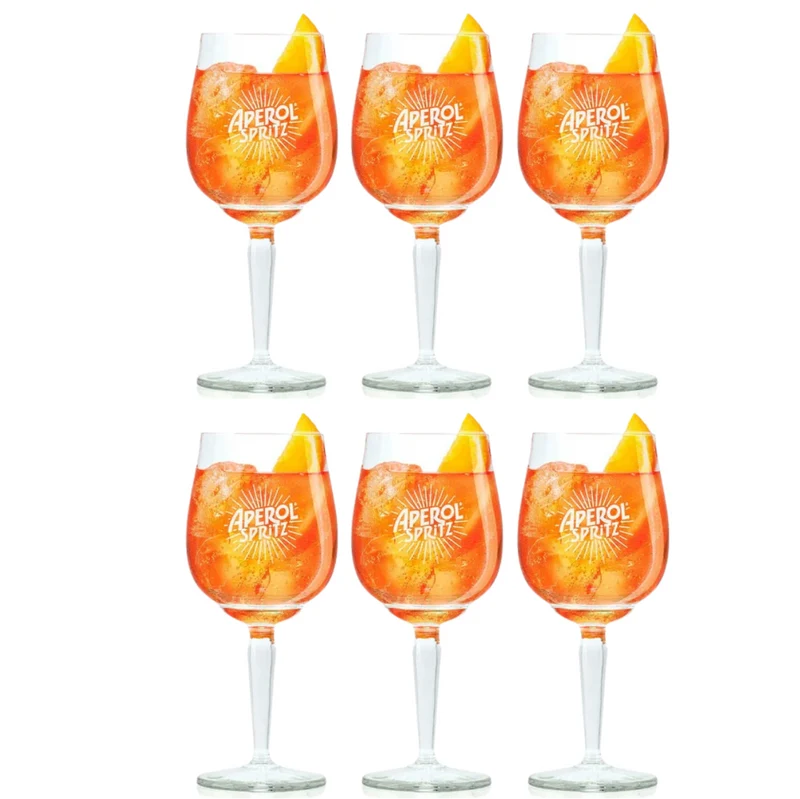 Aperol Spritz Gläser - 450 ml - Offizielles Glas - 6 Stück