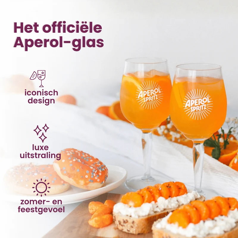 Aperol Spritz Gläser - 450 ml - Offizielles Glas - 6 Stück