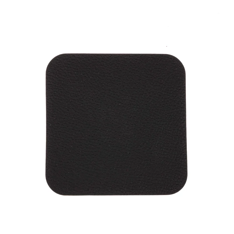 Cookinglife Untersetzer - Veganes Leder - Schwarz / Cognac - doppelseitig - 10 x 10 cm - 6 Stück