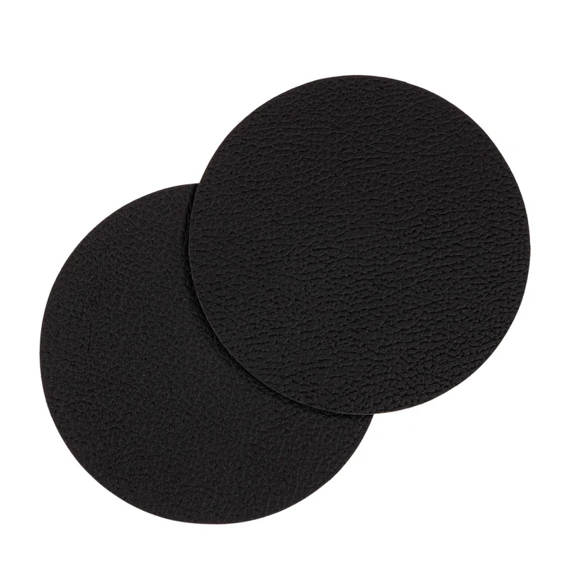 Cookinglife Untersetzer - Veganes Leder - Schwarz - ø 10 cm - 6 Stück