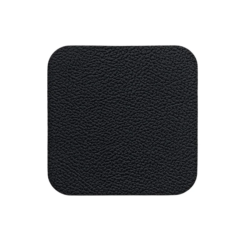 Cookinglife Untersetzer - Veganes Leder - Schwarz - 10 x 10 cm - 6 Stück