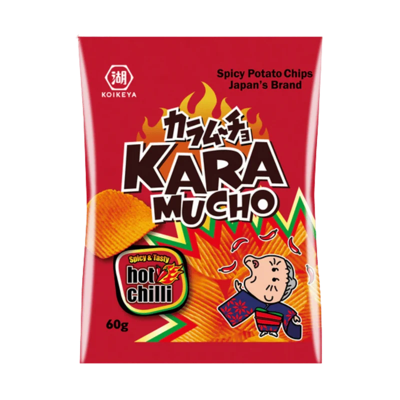 KOIKEYA Karamucho Hot Chili Chips Geriffelt 60G