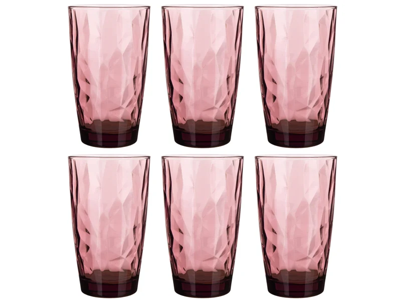 Bormioli Rocco Longdrinkgläser Diamond Lila 470 ml - 6 Stücke