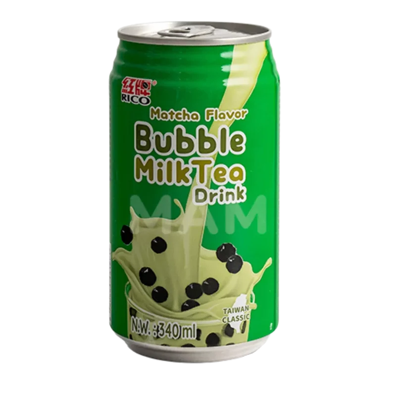 RICO Matcha Flavor Bubble Milk Tea Drink 350ML Dose