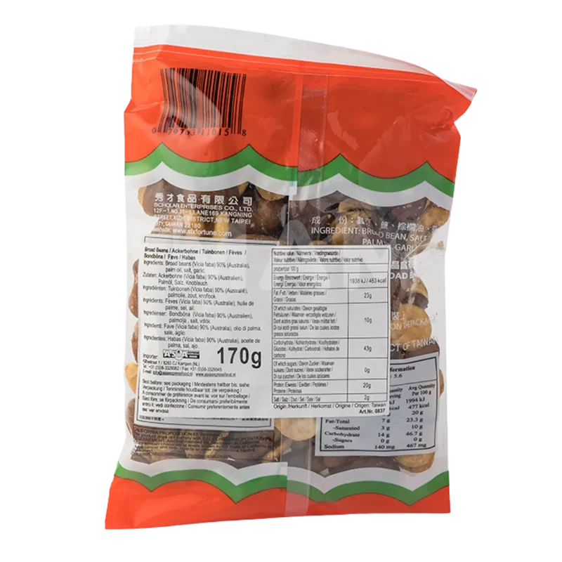 SIX FORTUNE Geröstete Breite Bohnen 170G