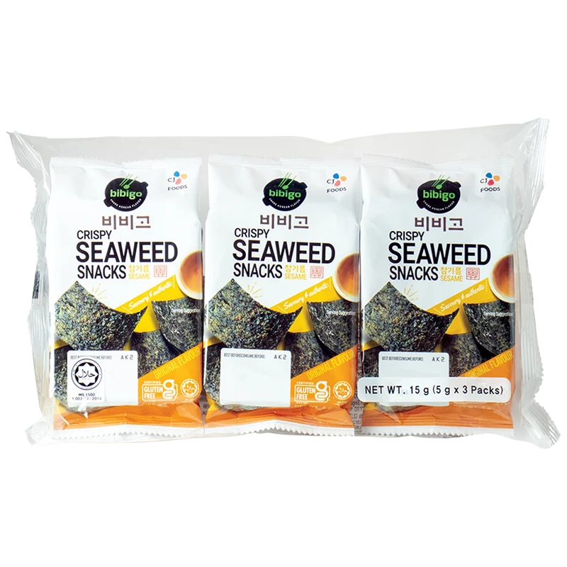BIBIGO Crispy Seaweed Sesame Original 15G(3x5G)