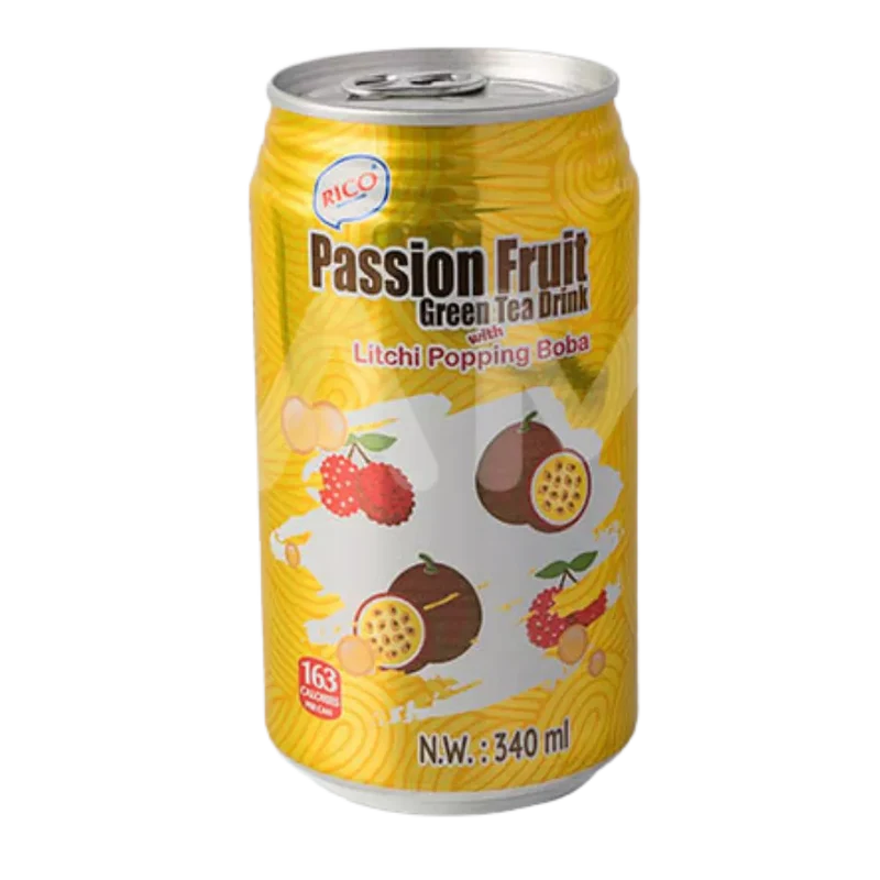 RICO Passionfruit Green Tea w. Popping Boba 340ML