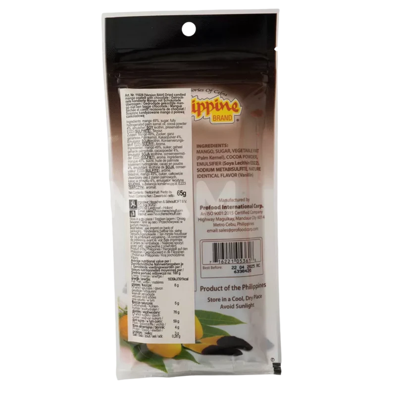 PHILIPPINE BRAND Dried Mangos Chocolate 68G