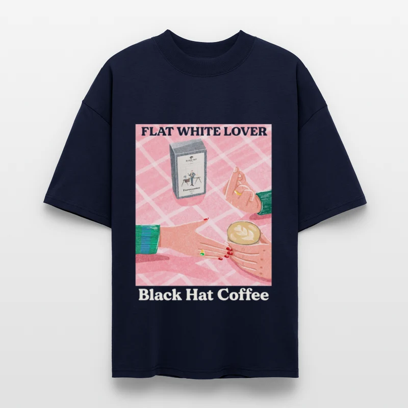 Flat White Lover Oversized T Shirt Unisex