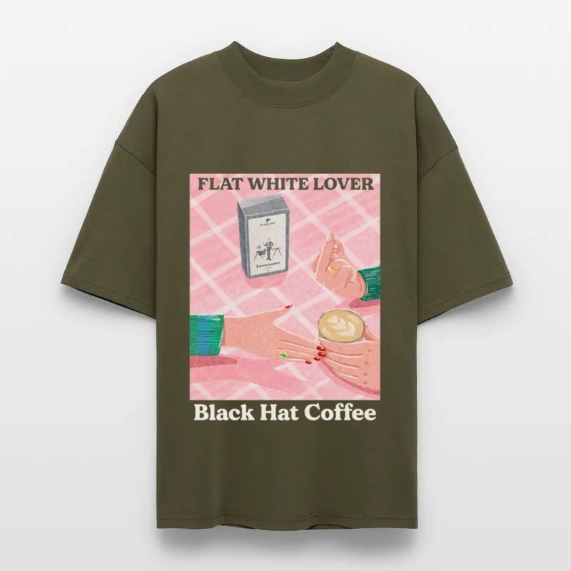 Flat White Lover Oversized T Shirt Unisex
