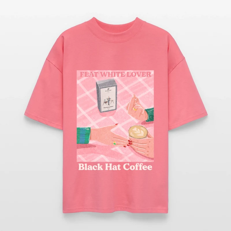 Flat White Lover Oversized T Shirt Unisex