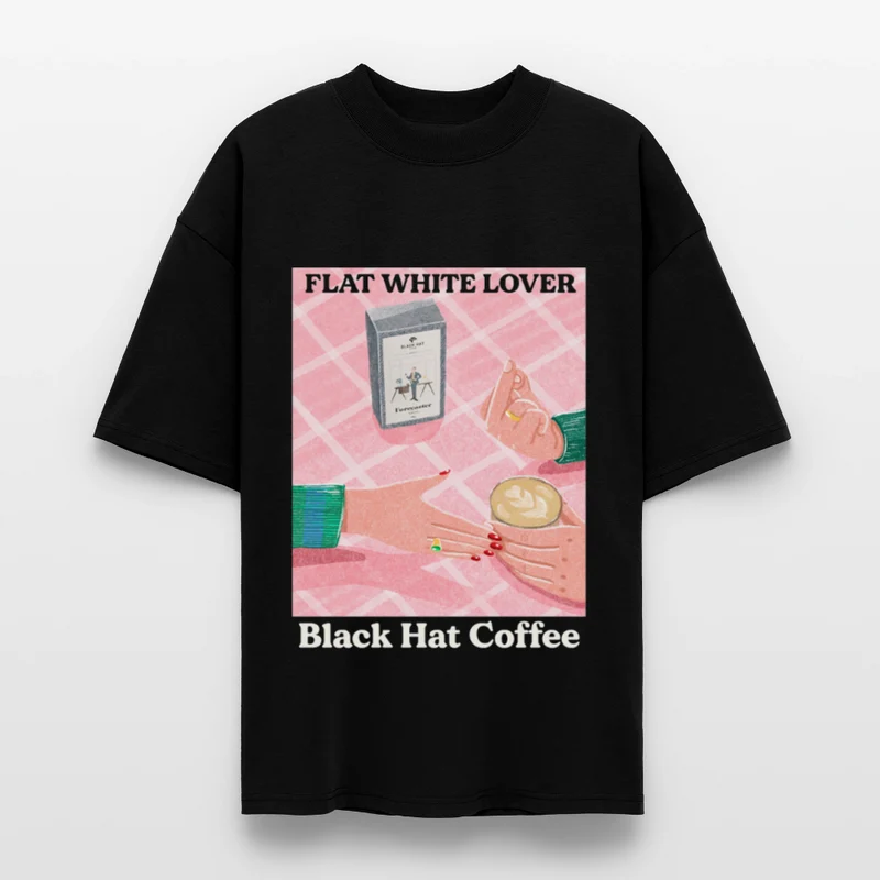 Flat White Lover Oversized T Shirt Unisex