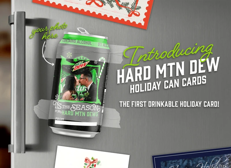 Hard MTN DEW Holiday Can Cards
