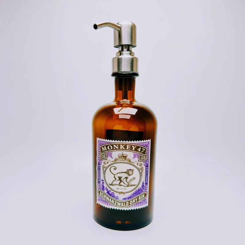 Gin Seifenspender aus echter Ginflasche – Handgemachter nachfüllbarer Pumpspender – Upcycling Seifenspender – Geschenkidee für Gin Liebhaber
