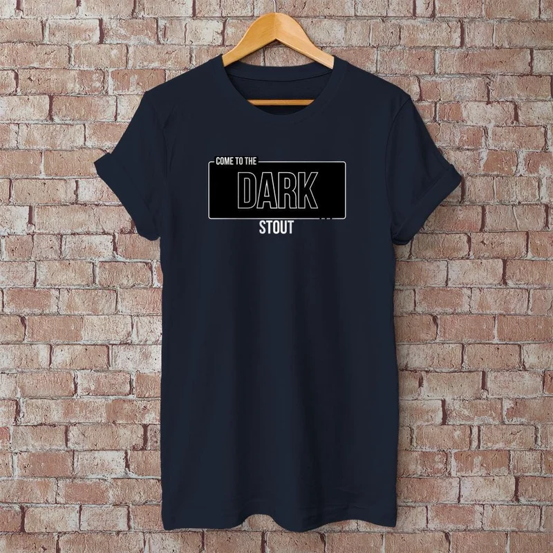 Come to the Dark STOUT - T-Shirt – Humorvolles Bier-Shirt für Stout-Fans & Craftbier-Nerds - Star Wars Fans - Baumwoll Unisex Shirt